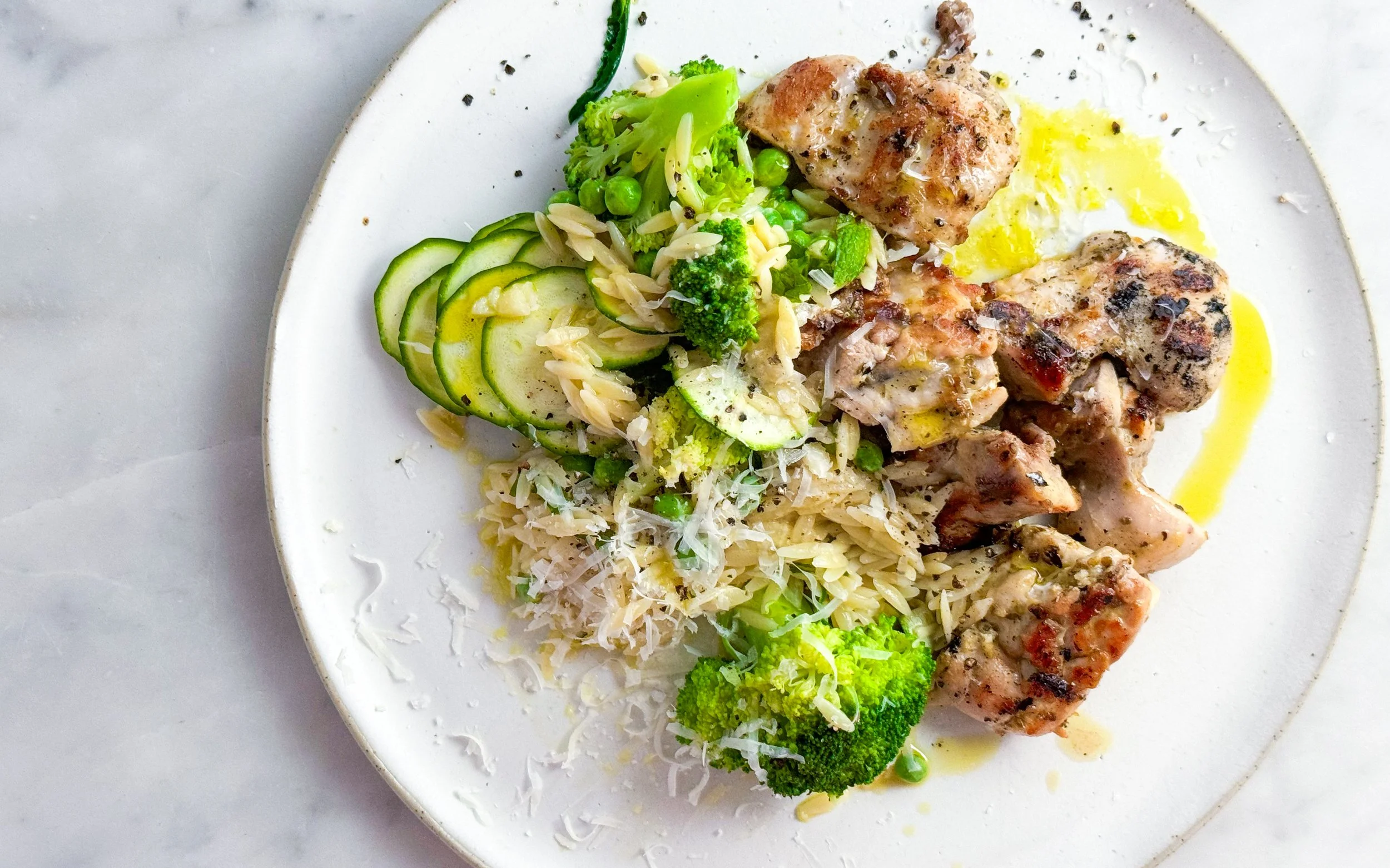 Grilled Chicken &amp; Greens Pasta Salad