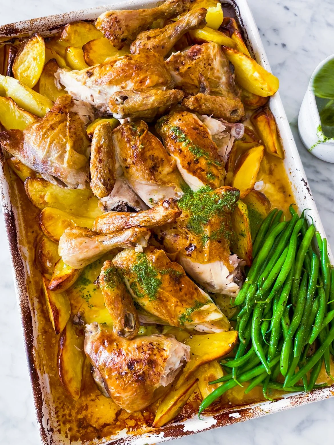 Flat Roast Chook with Salsa Verde