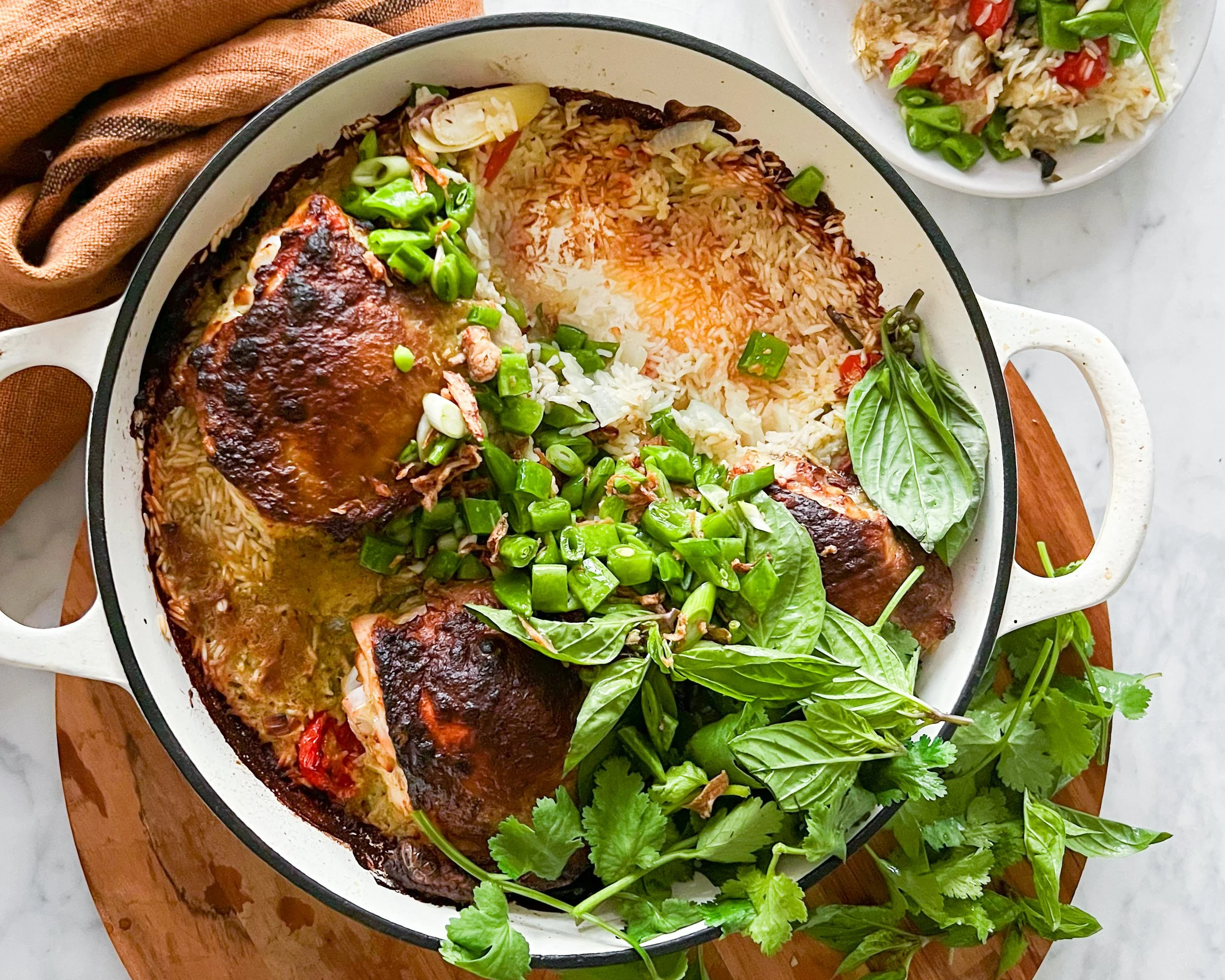 One Pan Green Curry Chicken &amp; Rice