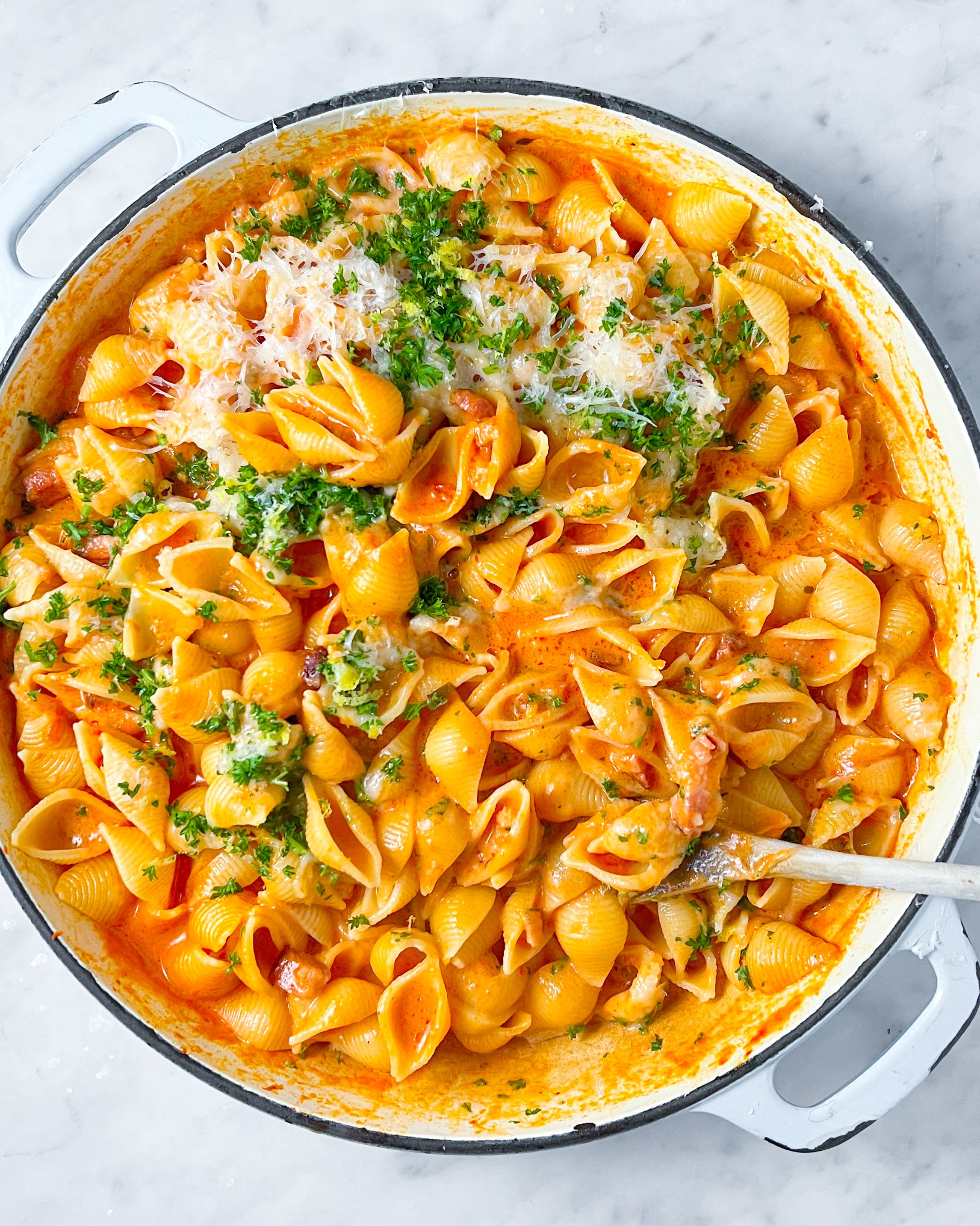 Creamy Bacon &amp; Tomato Pasta with Gremolata