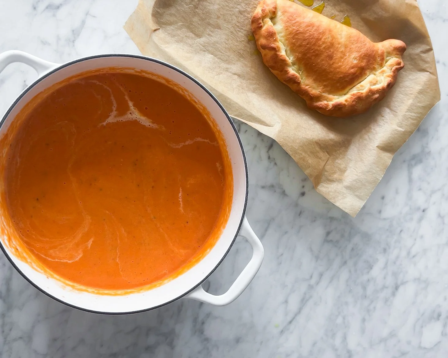 Roast Tomato Soup &amp; Cheese Flatty