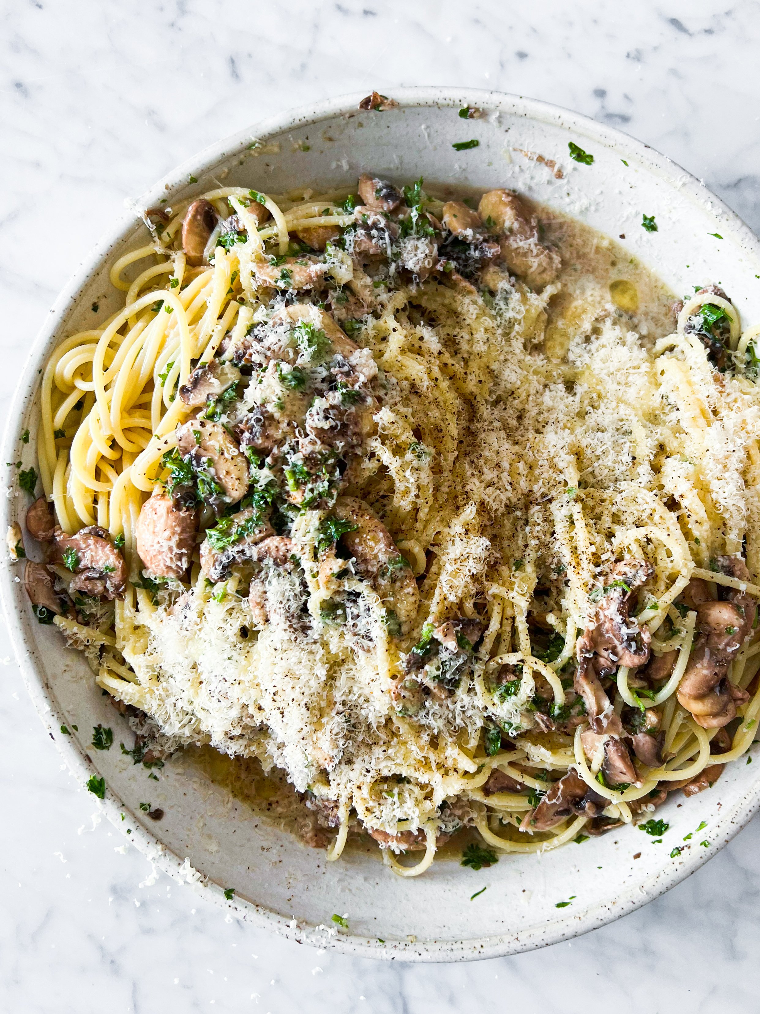 Summer Mushroom Spaghetti