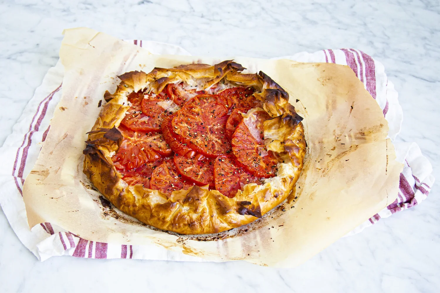 Tomato, Toum &amp; Haloumi Tart