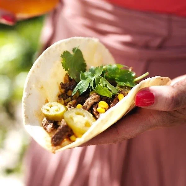 Steak &amp; Corn Tacos, Philly Style