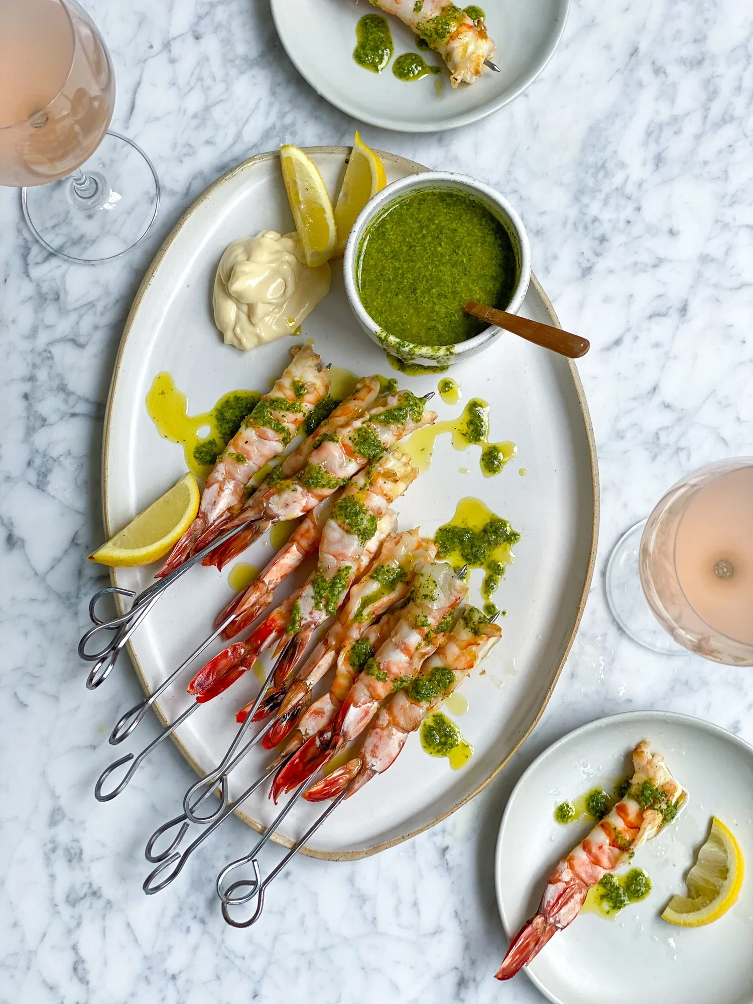 Grilled Prawns With Salsa Verde