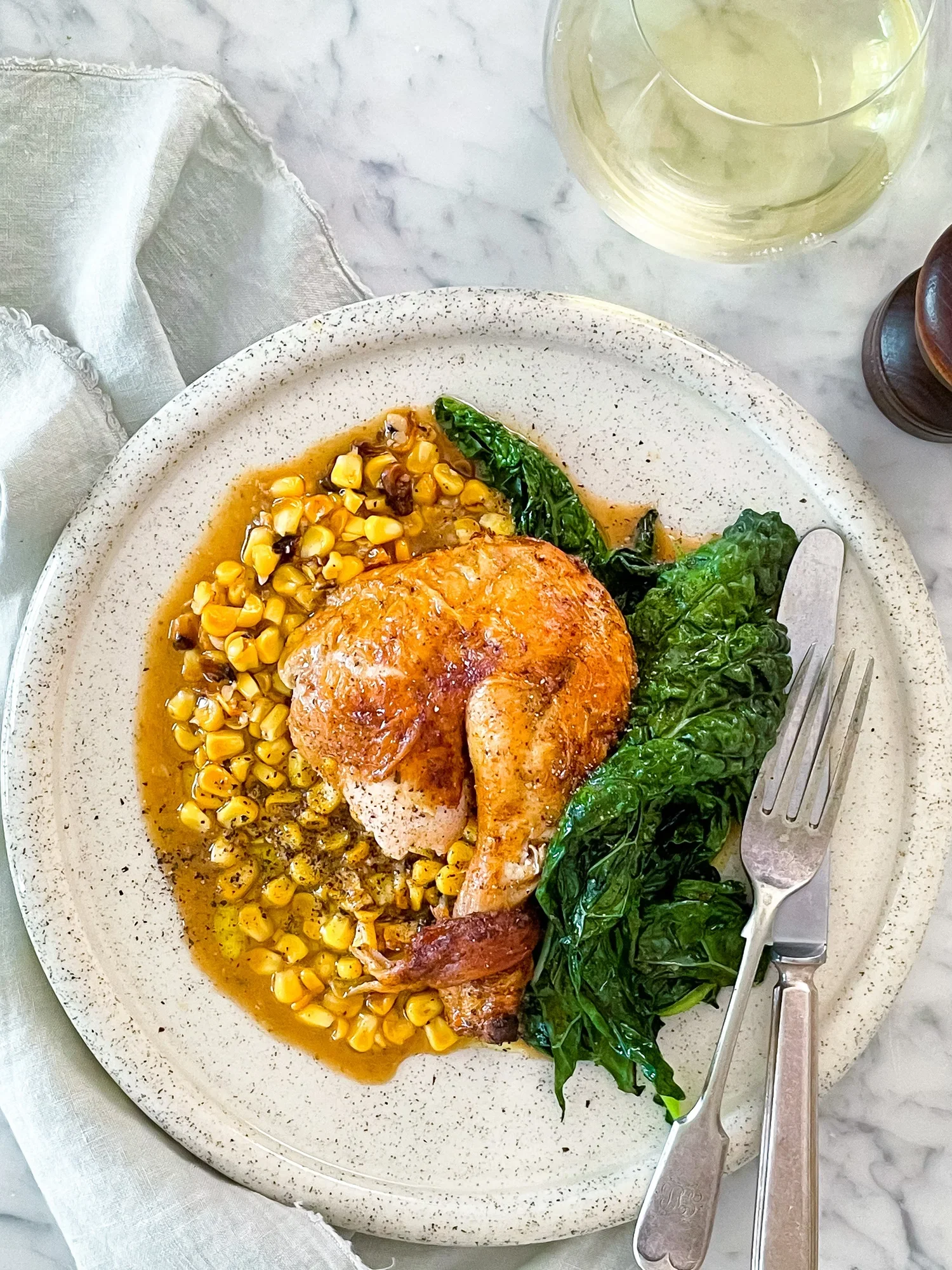 Roast Chicken On Corn Trivet