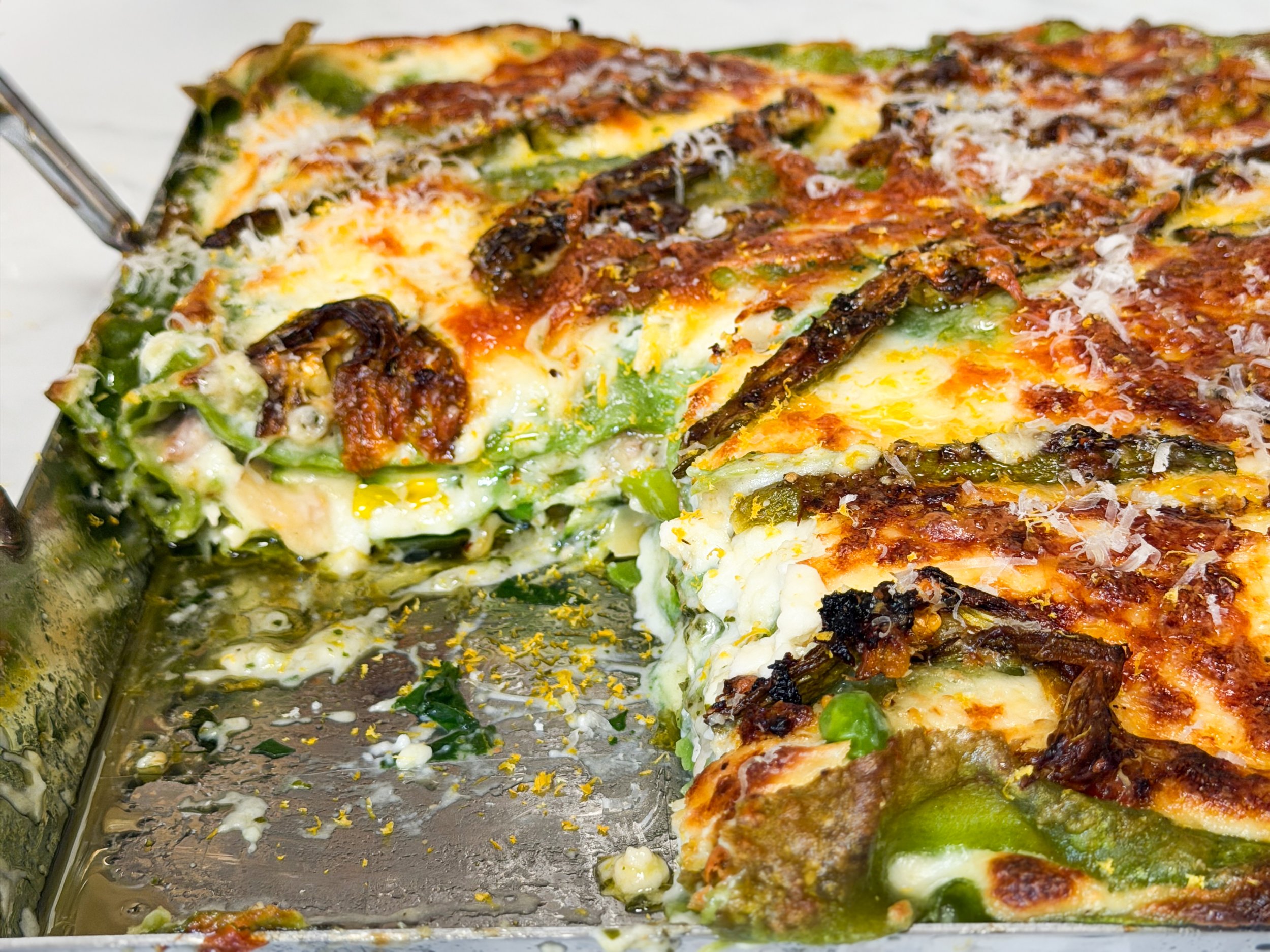 Lengthy Spring Lasagne with Chicken