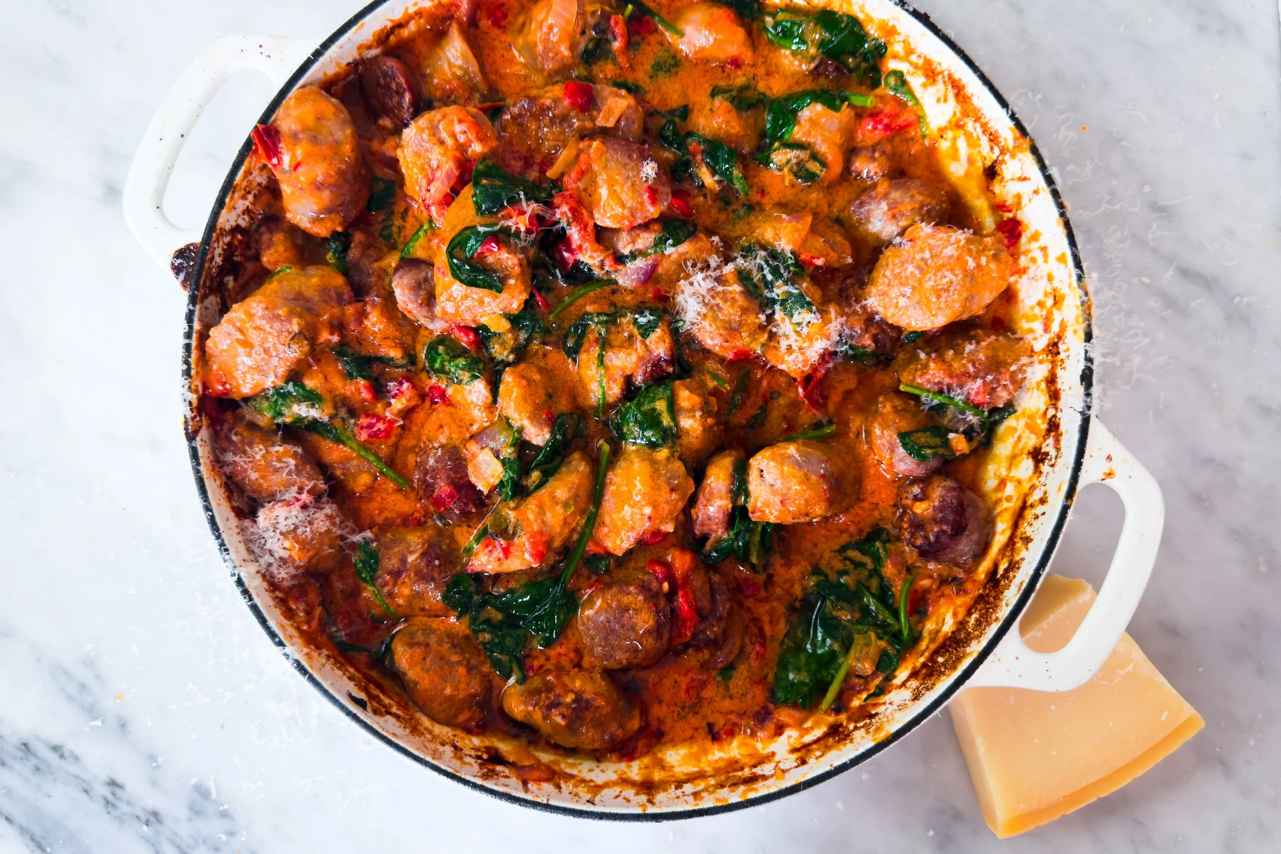 One Pan Saucy Sausage