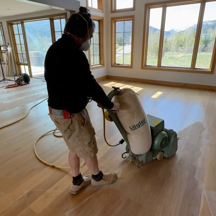 Uncovering a walnut floor🧑🏼&zwj;🎨#floors #workday #walnutfloors #walnut #floorrefinishing #lagleroftheday
