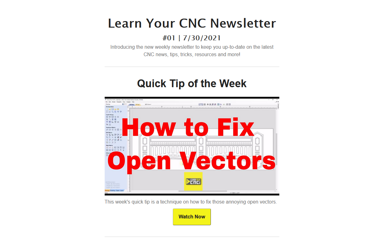 Learn Your CNC Newsletter #01