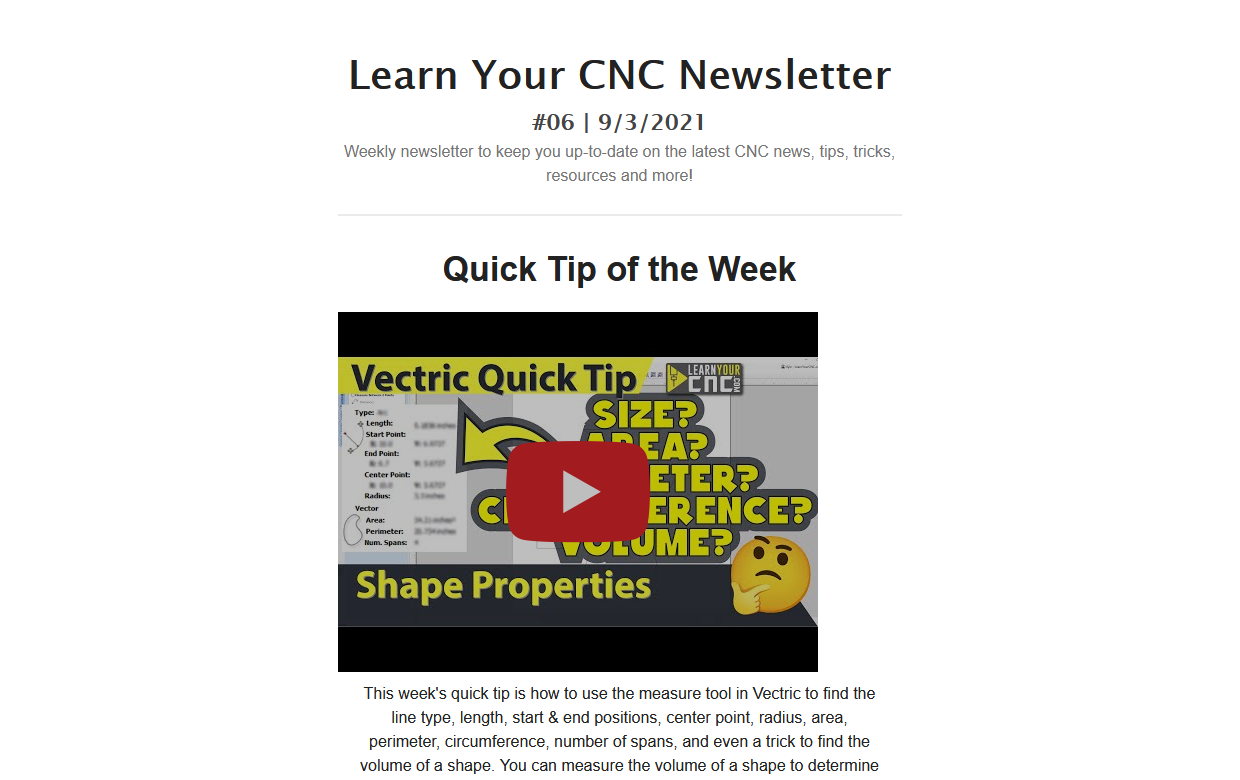 Learn Your CNC Newsletter #06