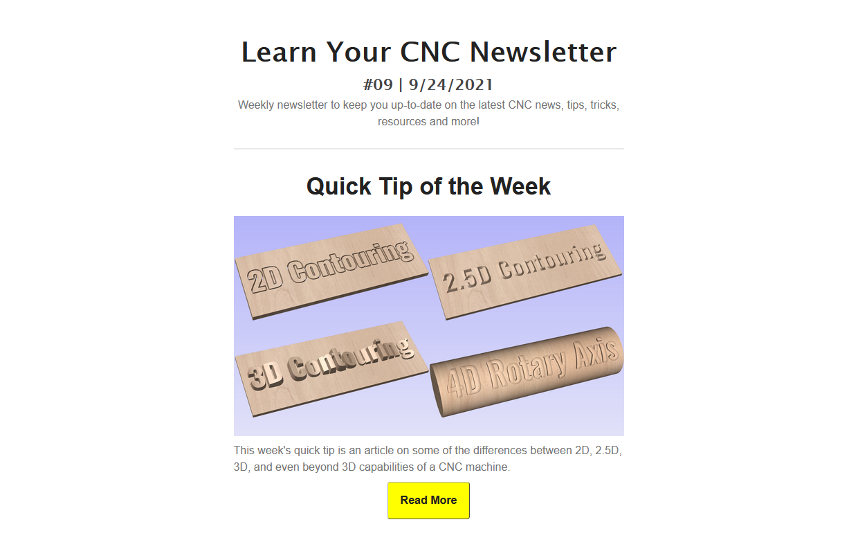 Learn Your CNC Newsletter #09