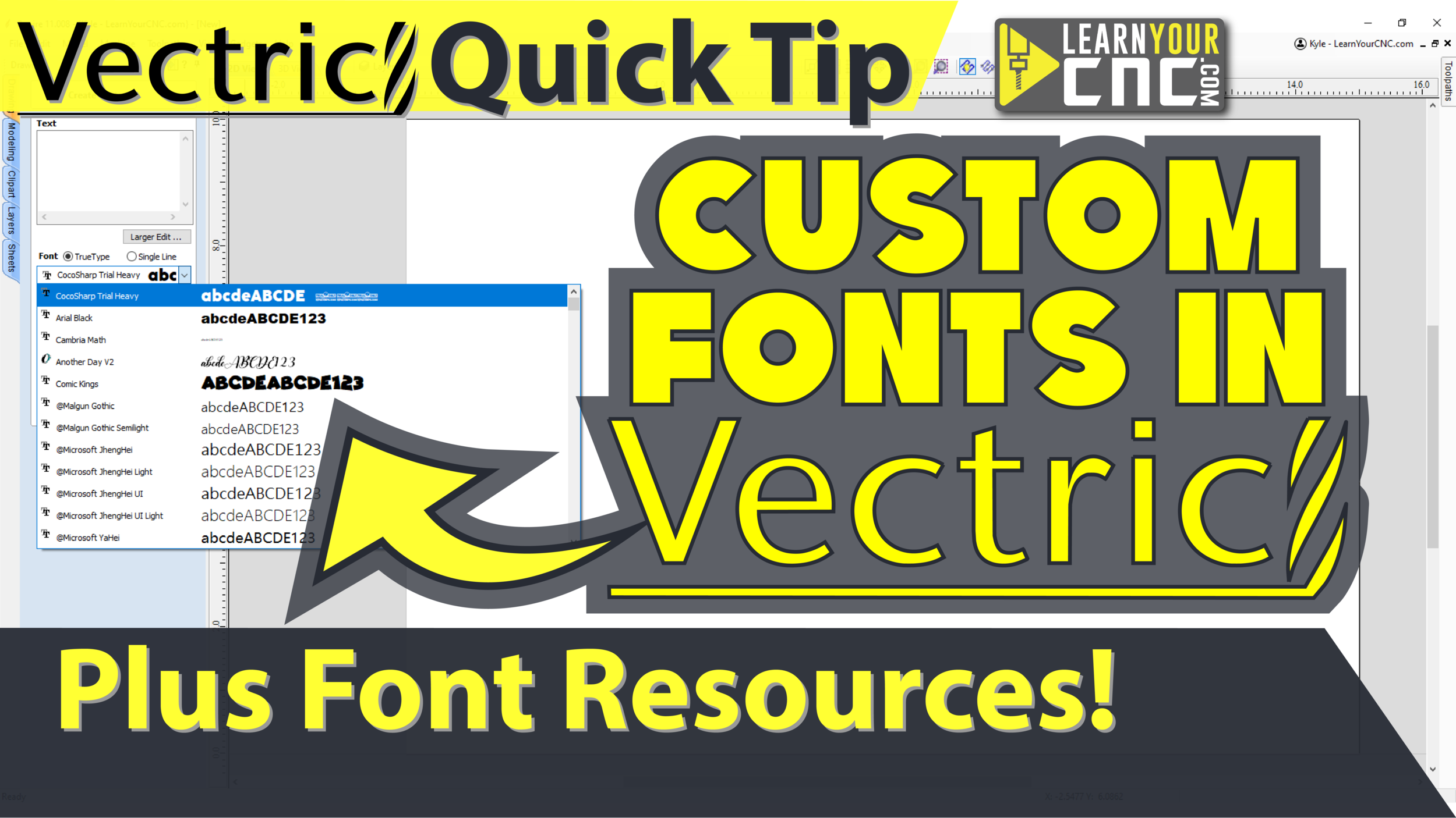 How to Download Custom Fonts to Vectric