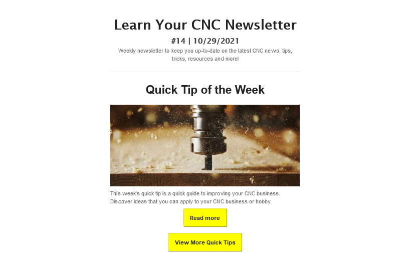 Learn Your CNC Newsletter #14