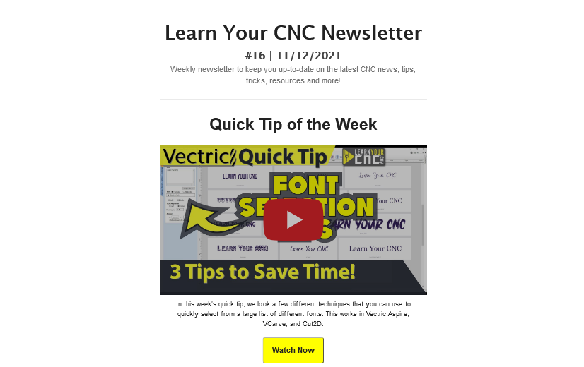 Learn Your CNC Newsletter #16