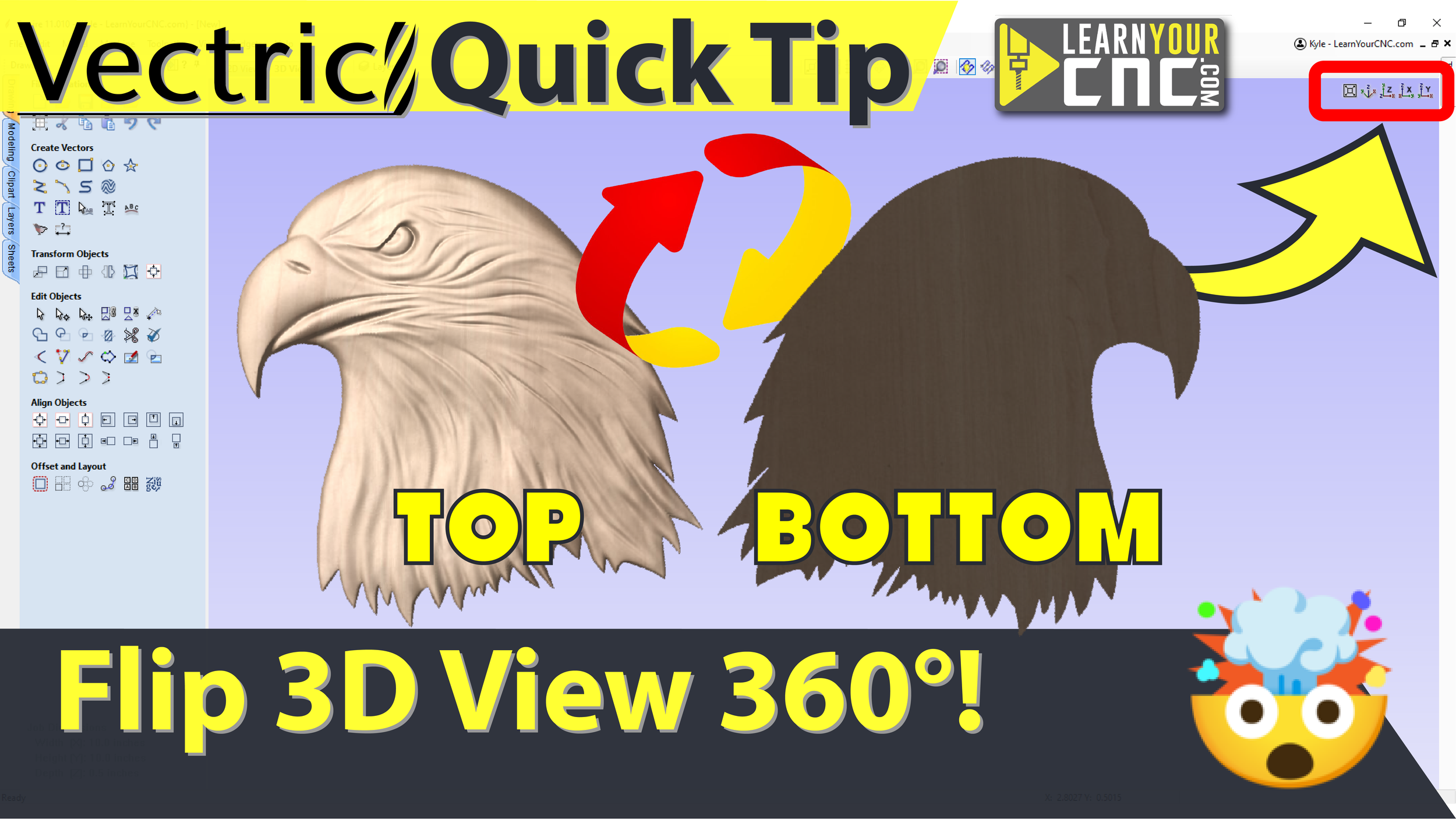 Rotate 3D View 360 Degrees with One Button
