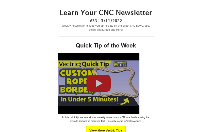 Learn Your CNC Newsletter #33