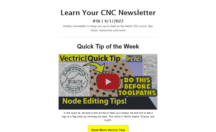 Learn Your CNC Newsletter #36