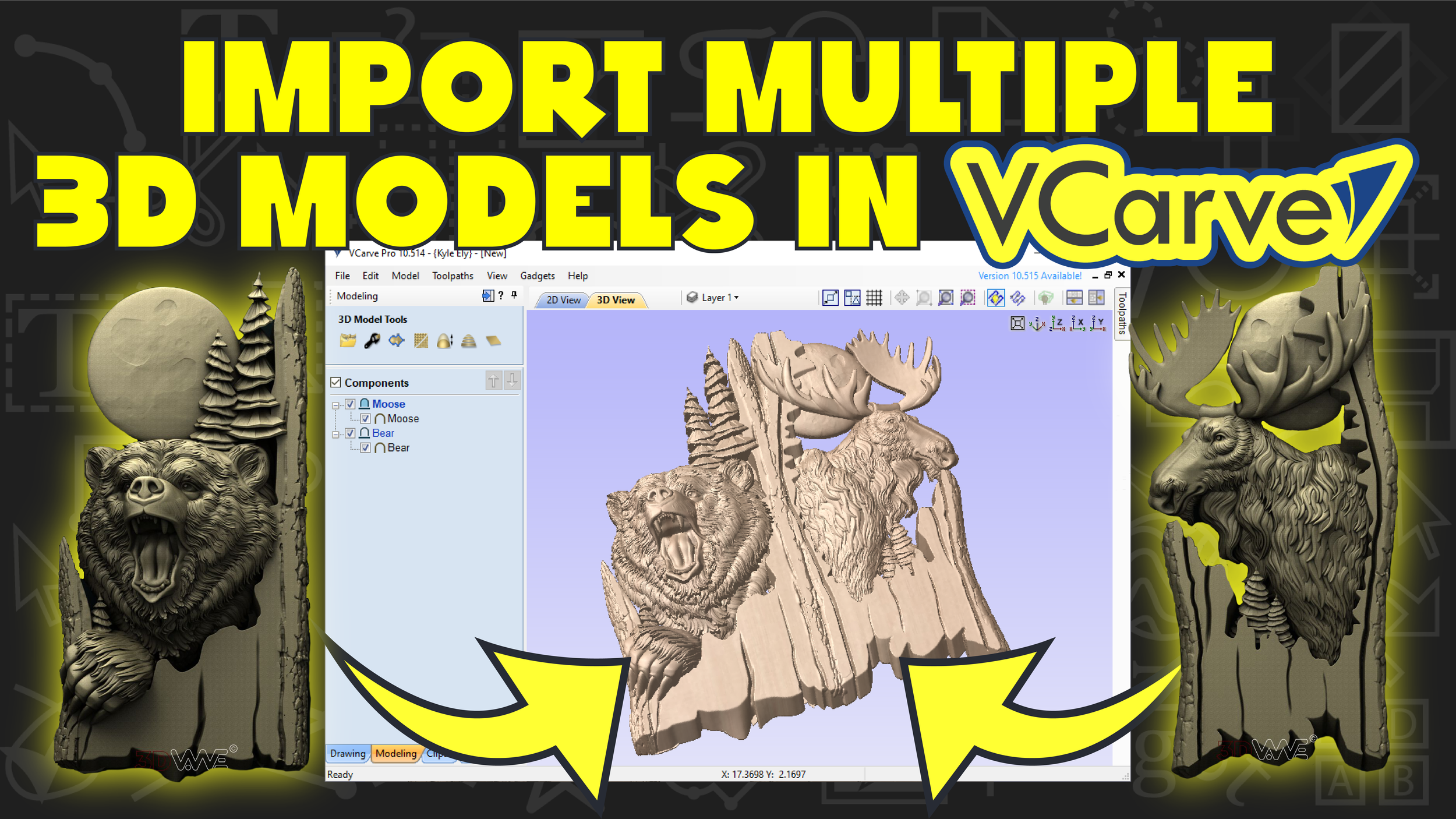 Import & Edit Multiple 3D Models in VCarve
