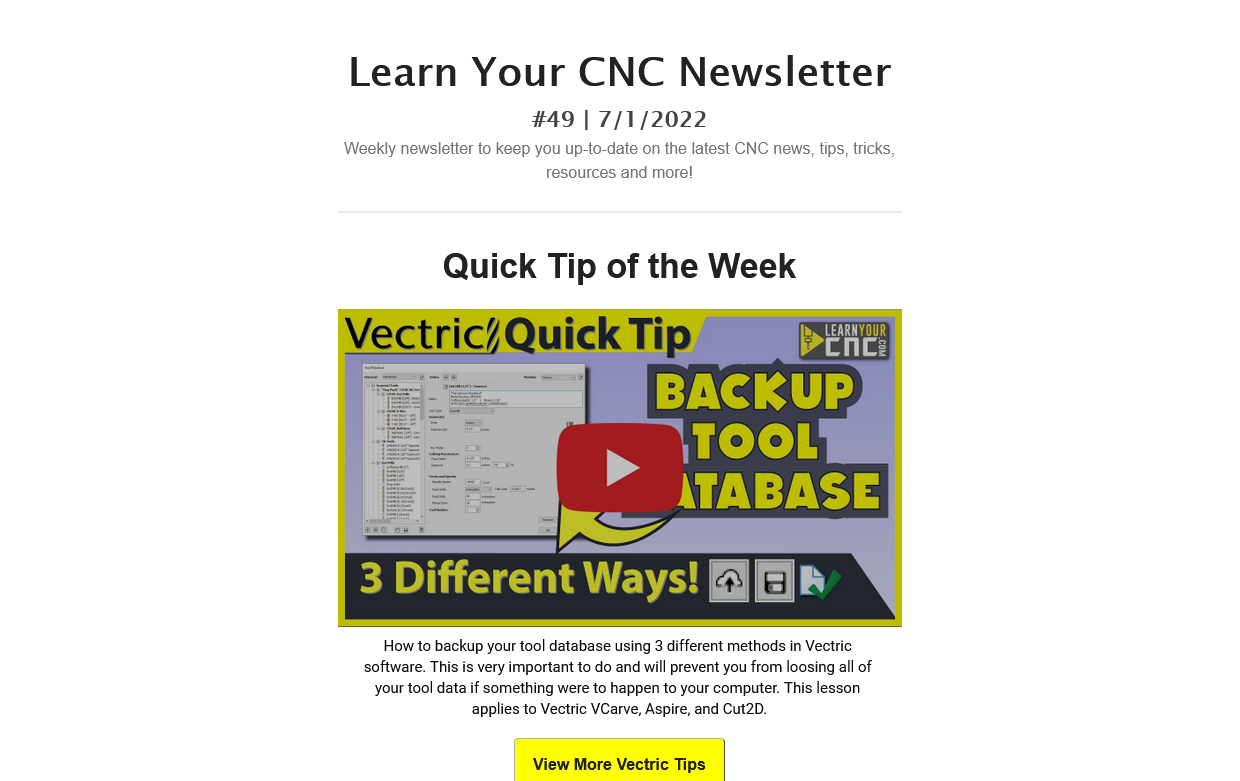 Learn Your CNC Newsletter #49