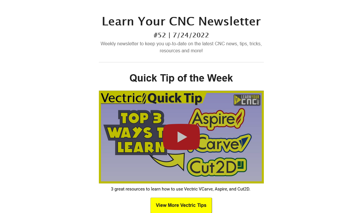 Learn Your CNC Newsletter #52