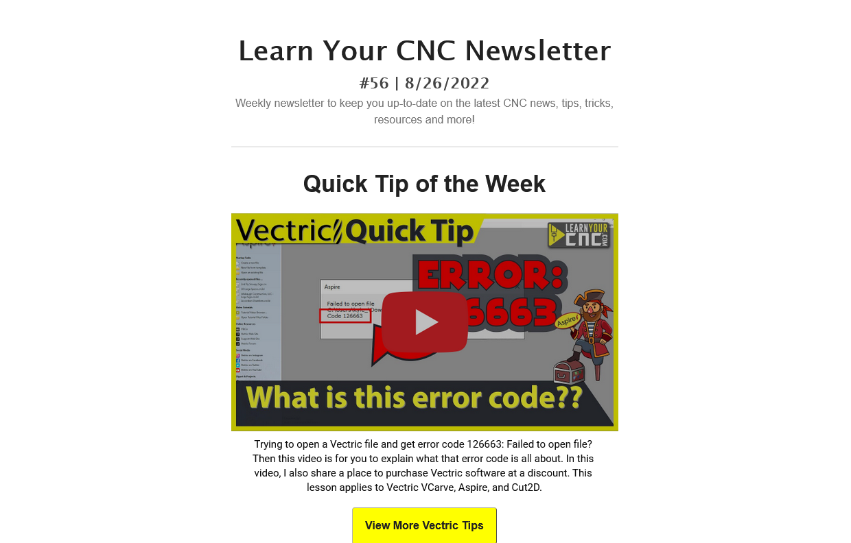 Learn Your CNC Newsletter #56