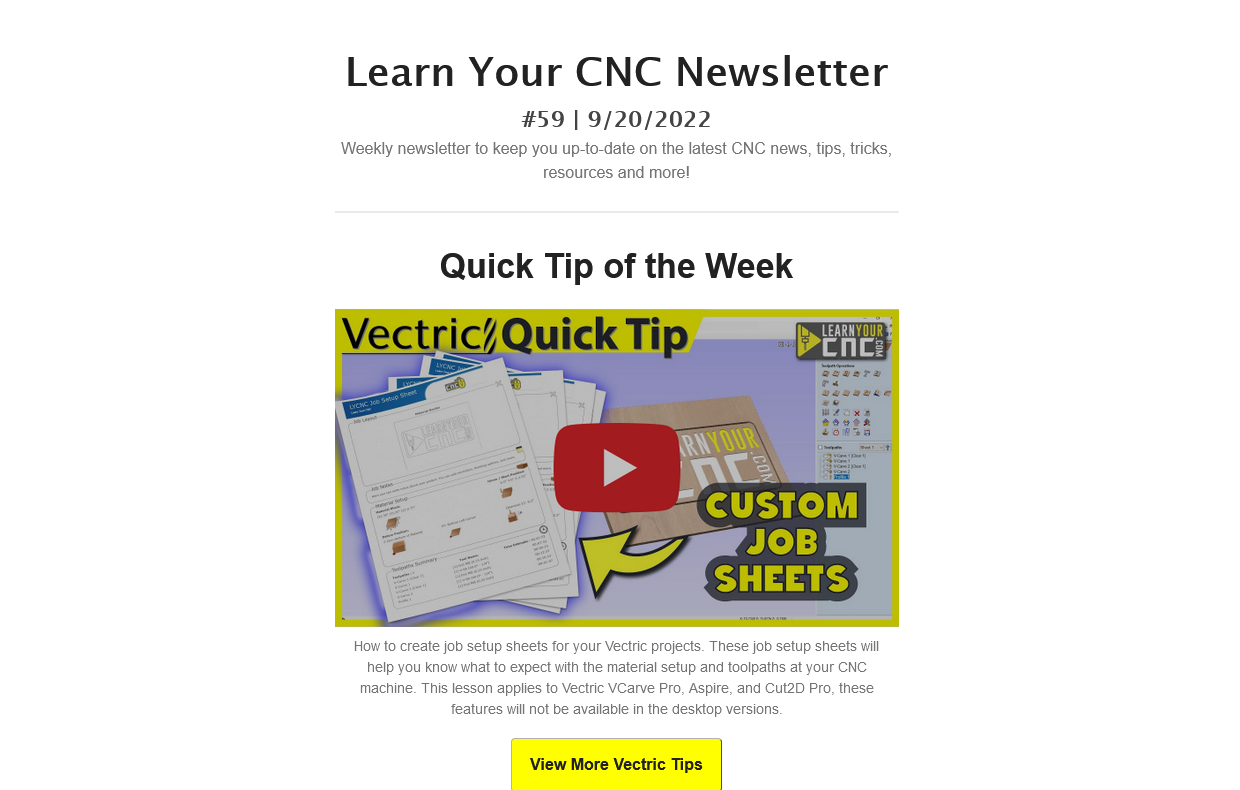 Learn Your CNC Newsletter #59