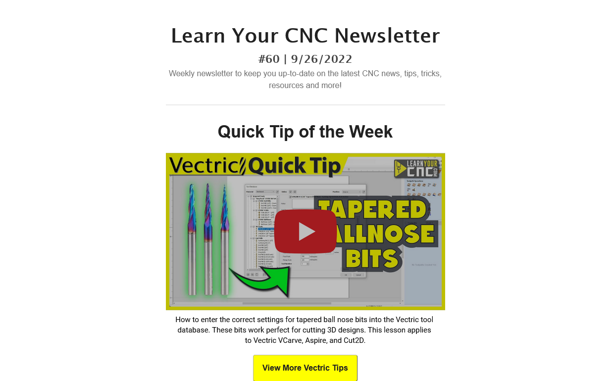 Learn Your CNC Newsletter #60