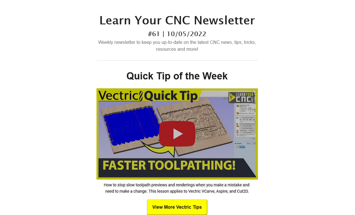 Learn Your CNC Newsletter #61