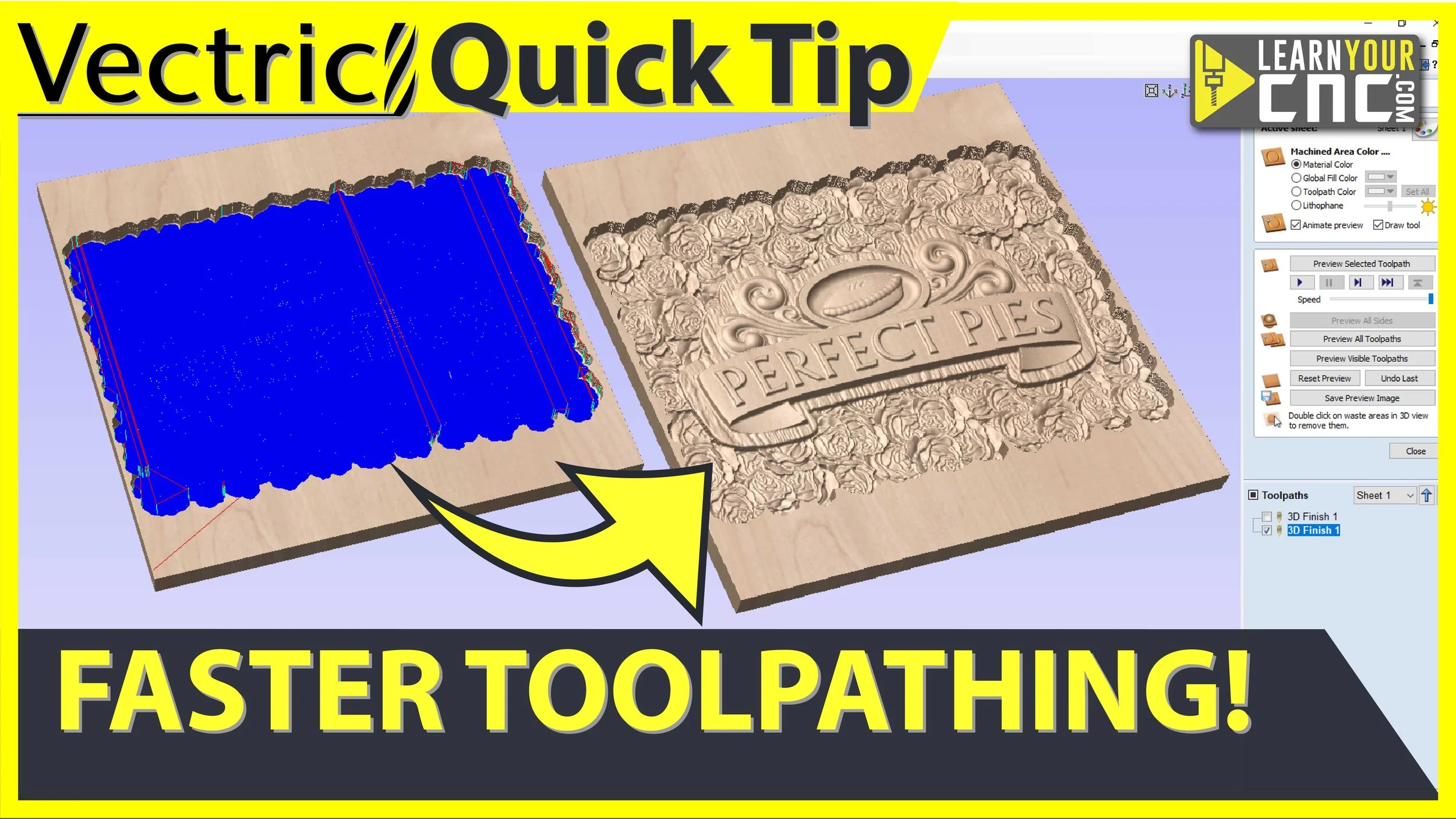 How to save time on toolpath previews