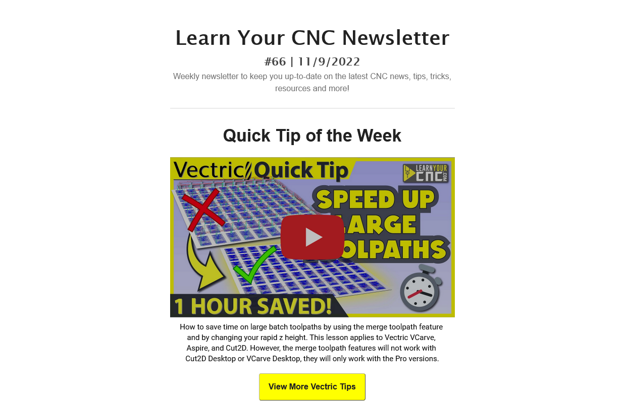 Learn Your CNC Newsletter #66