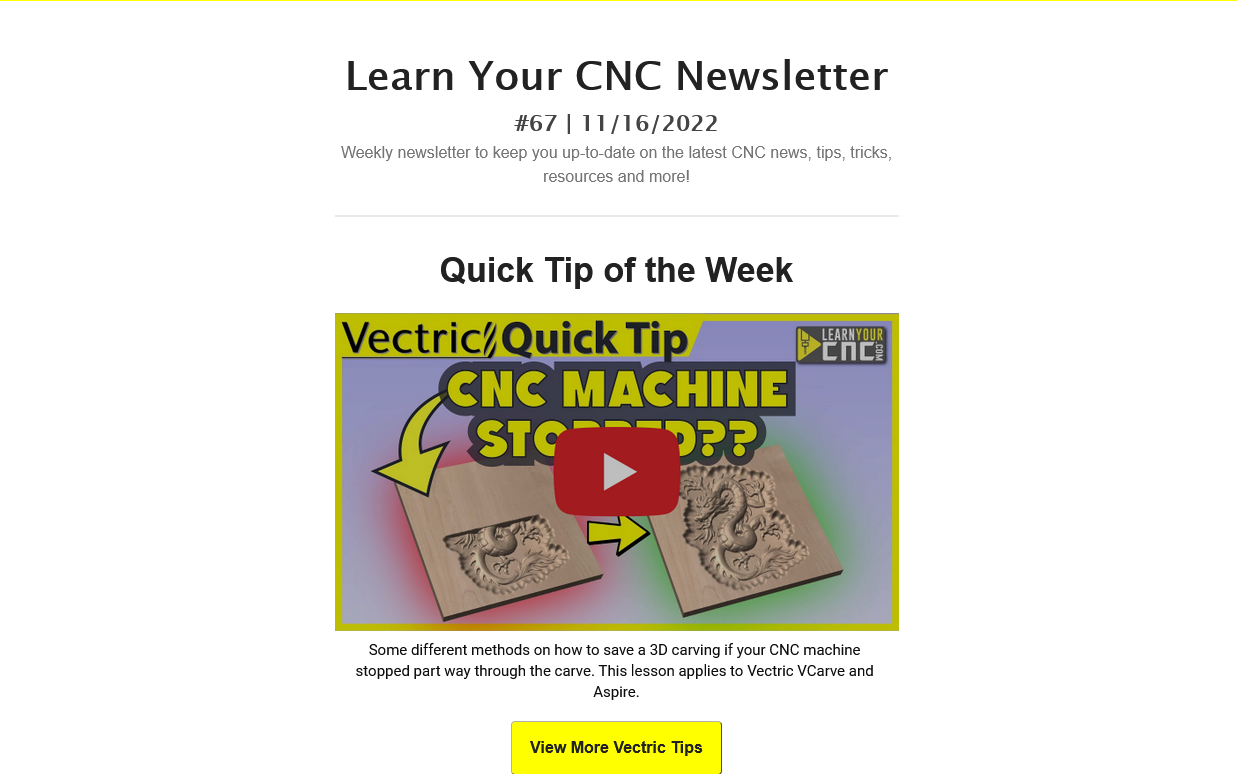 Learn Your CNC Newsletter #67