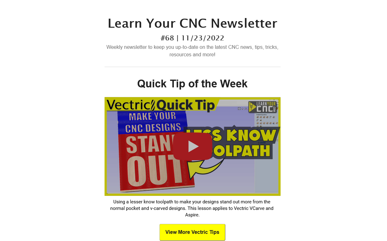 Learn Your CNC Newsletter #68