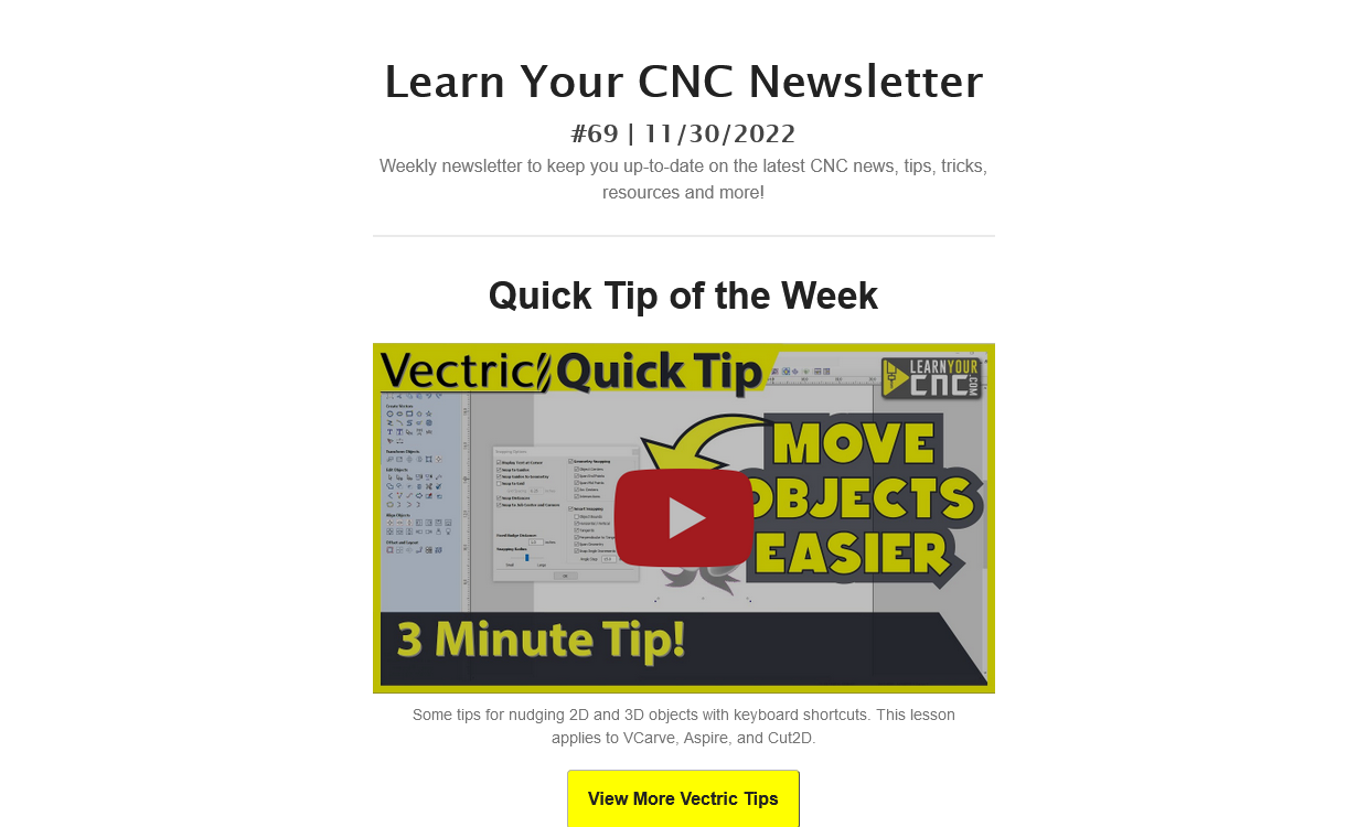 Learn Your CNC Newsletter #69