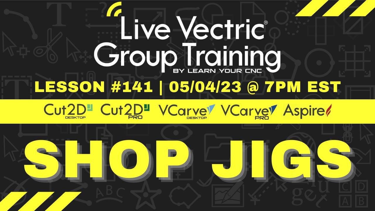 Join us tonight at 7pm EST for our weekly live Vectric group training #141! In tonight's lesson, we will be learning about Shop Jigs!
.
This is part of our weekly virtual class membership. If you are not already a member, you can learn more here: htt