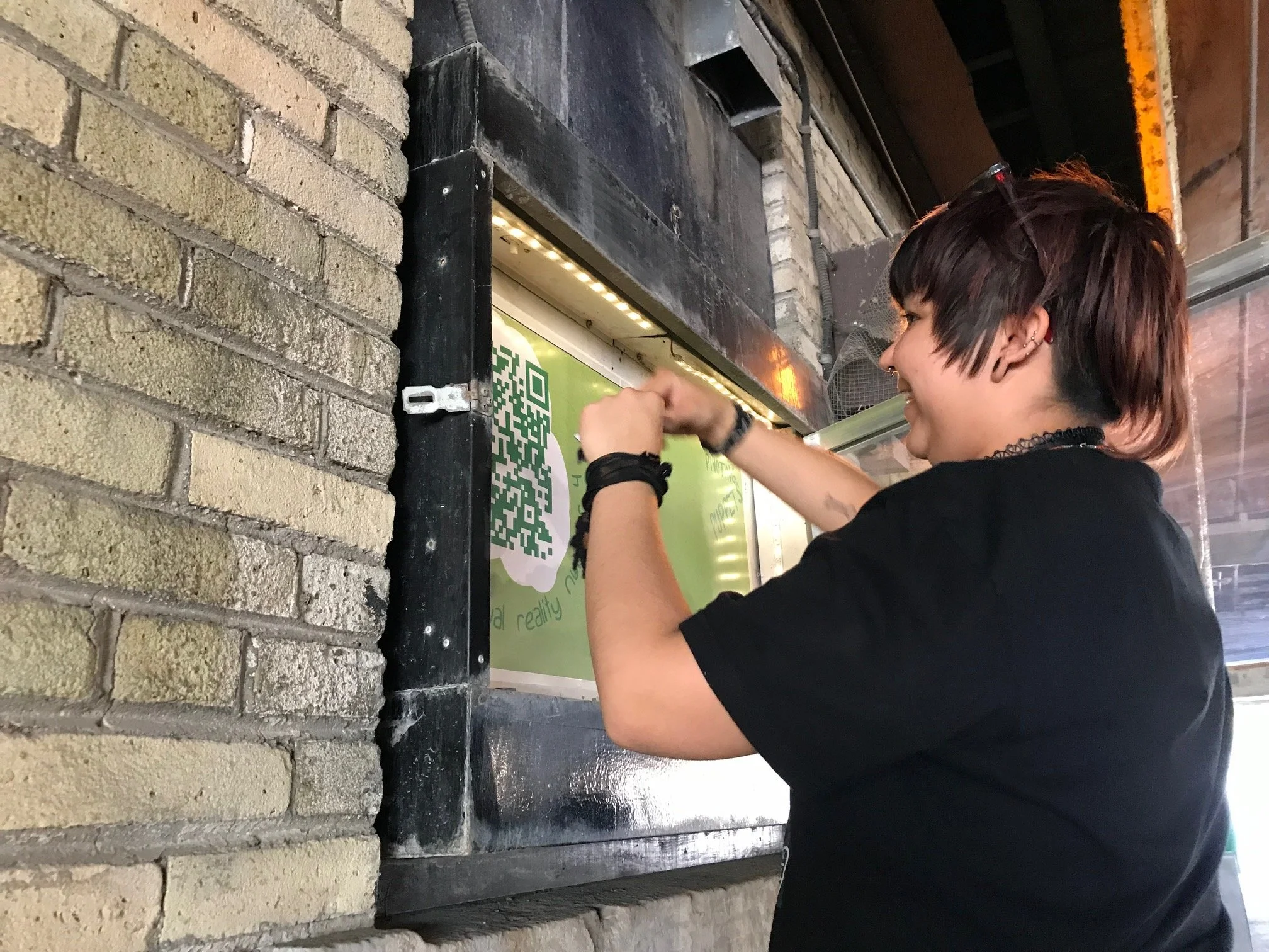 setting up the installation at VIA rail showcase