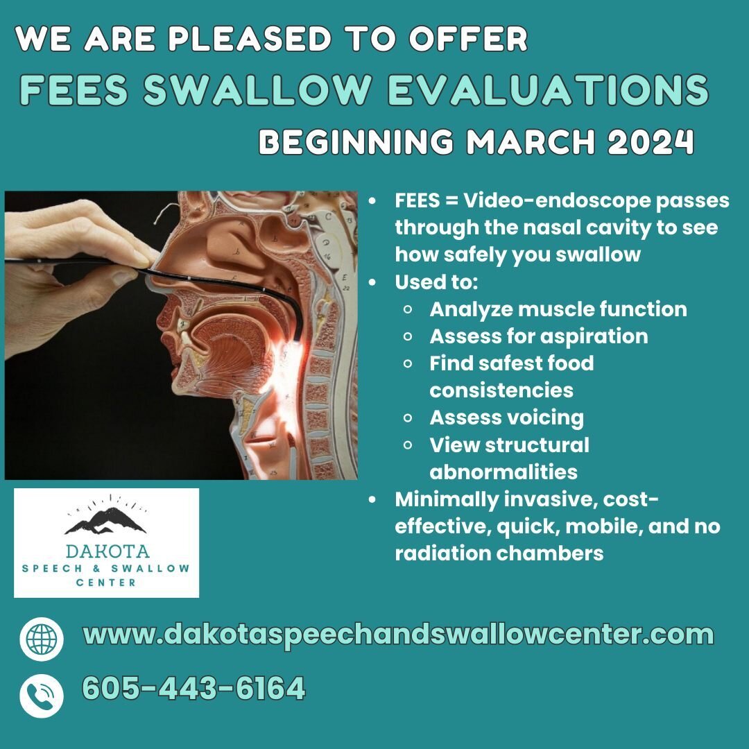 We are proud to share that we will be offering FEES evaluations starting in March!⁣
⁣
▪ FEES stands for fiberoptic endoscopic evaluation of swallow and is considered the ⭐GOLD STANDARD⭐ for evaluating swallow function and dysphagia diagnostics⁣
⁣
▪  