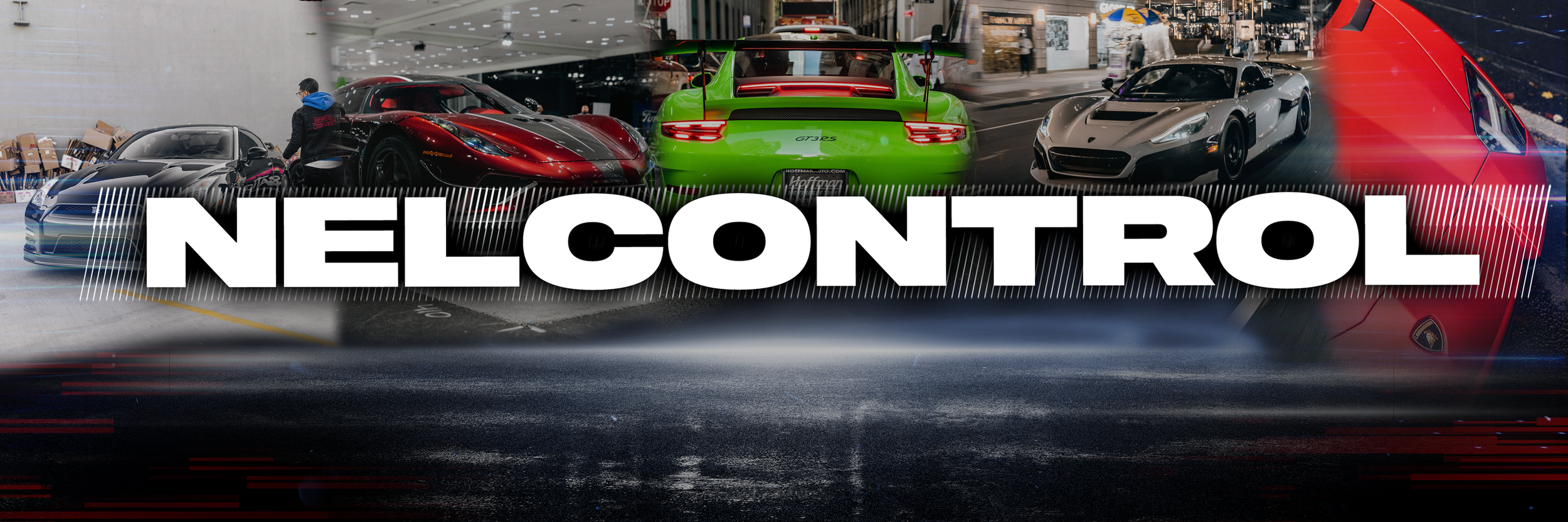 A collage of luxury and sports cars with the text 'NELCONTROL' overlaid.