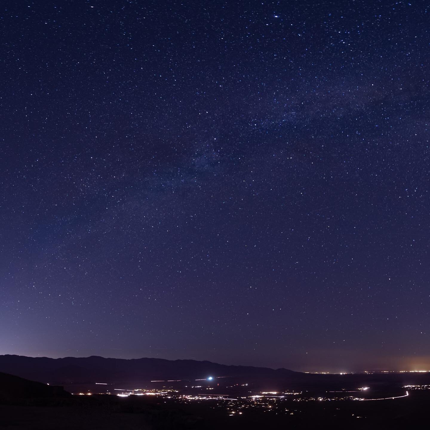 (2 of 3) trying the profile grid pano for the first time but this panorama is so long that Instagram can&rsquo;t handle it! This is the Neowise comet and Milky Way about an hour after sunset, and if you look closer, you can see the Big Dipper. I enha