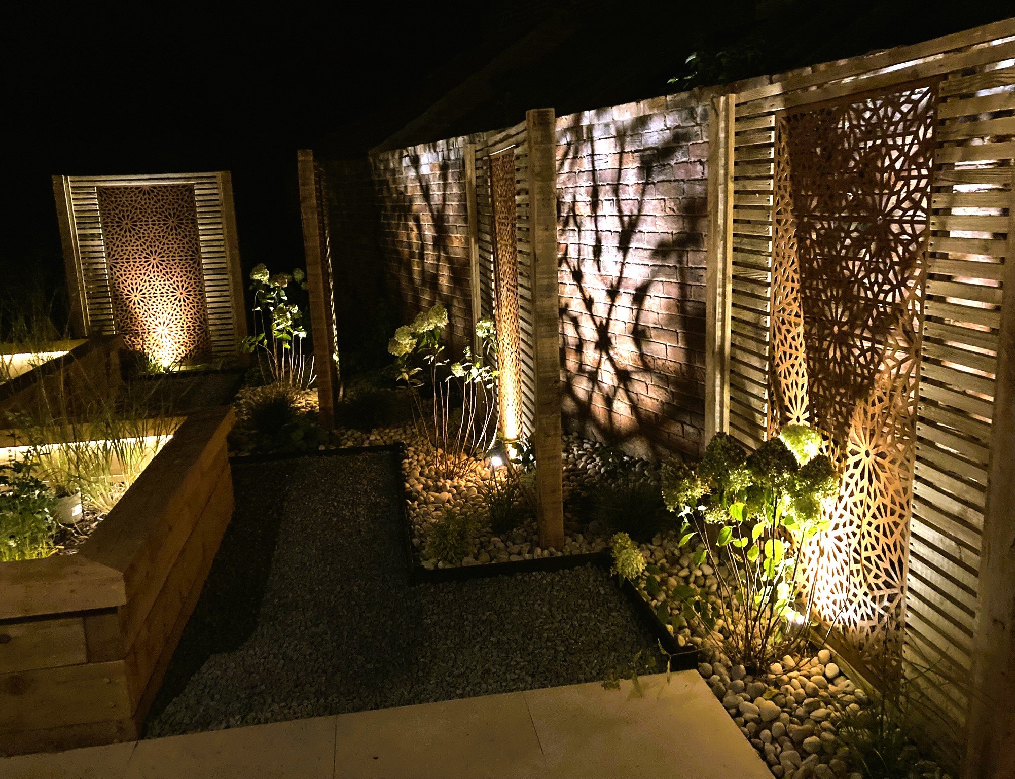 Corten Steel panels within timber screening