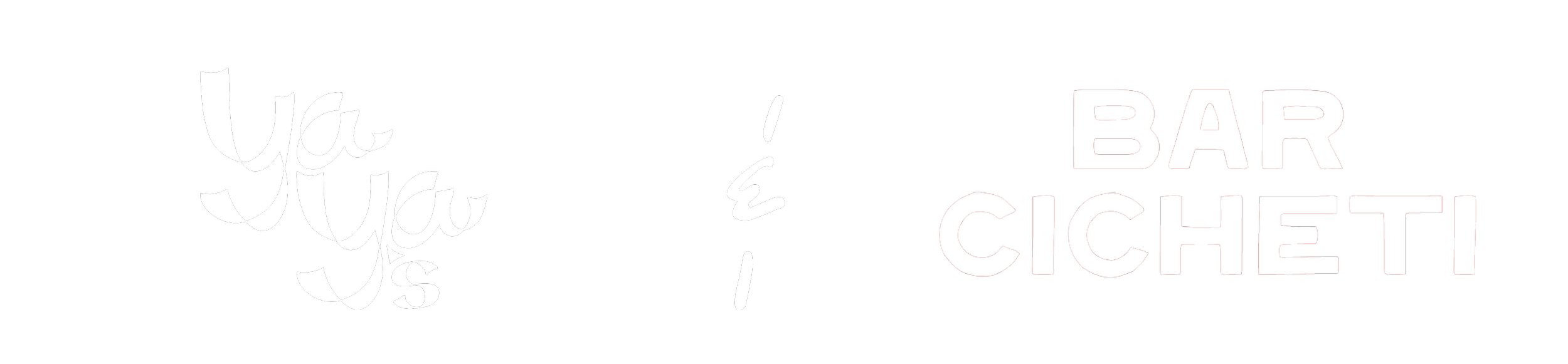 Logo featuring the text "YaYas & Bar Cicheti" with artistic fonts against a black background.