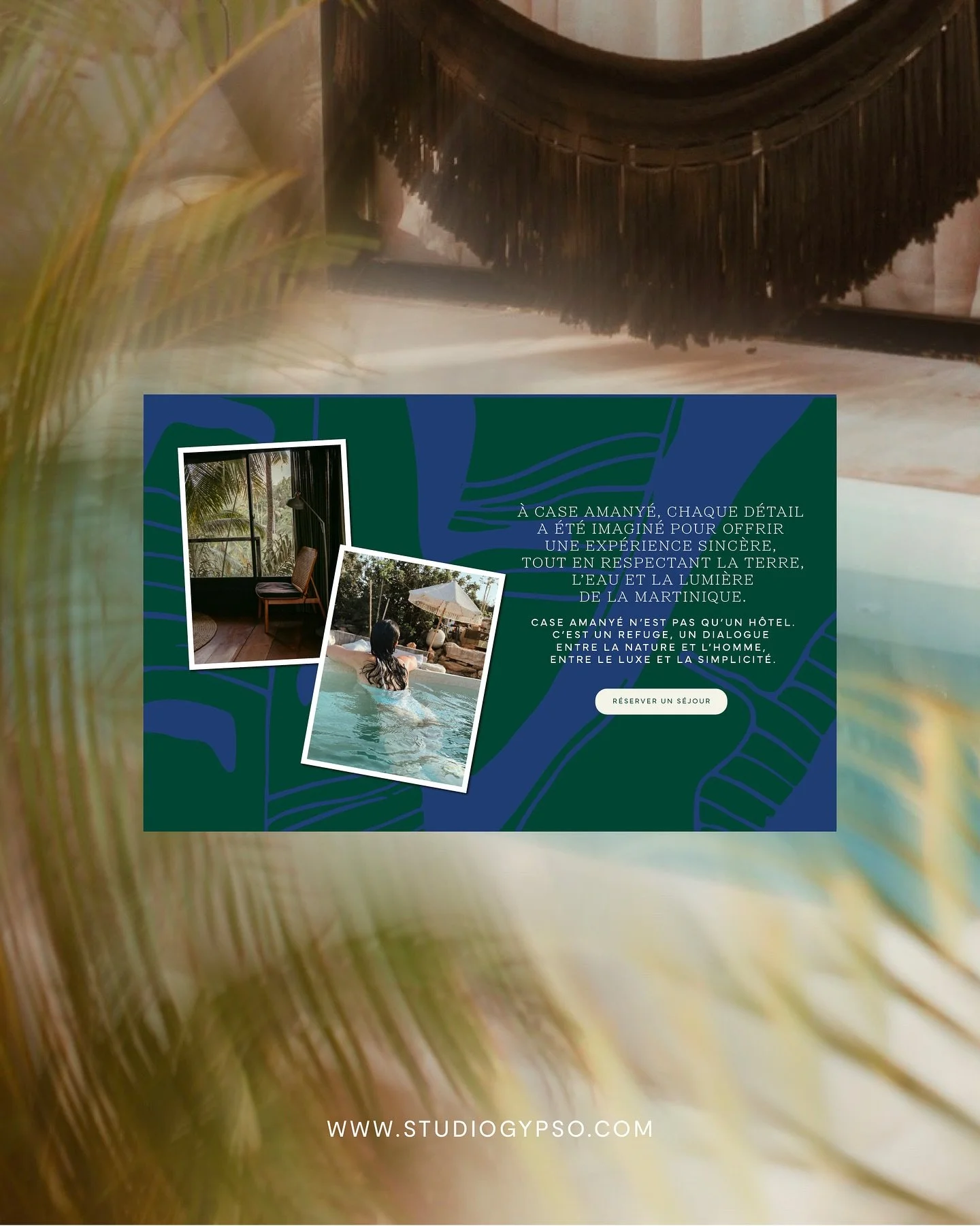 Dernier projet de site internet du Studio pour Case Amany&eacute;, une &eacute;tude de cas sur un hot&ecirc;l 4 &eacute;toiles au concept unique, m&ecirc;lant d&eacute;couverte et respect de la nature dans un endroit apaisant en Martinique.  Case Ama