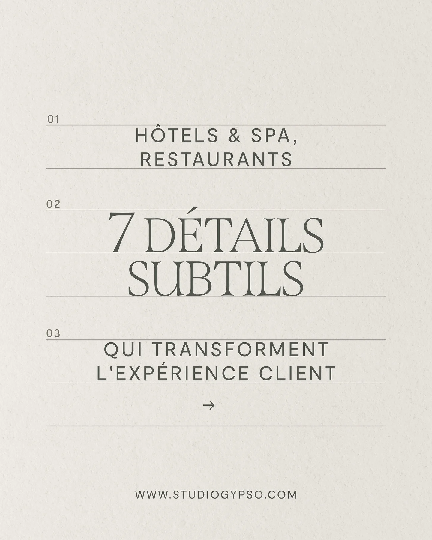 Voici les 7 d&eacute;tails qui, selon moi, font toute la diff&eacute;rence et marquent les esprits dans un h&ocirc;tel, un spa ou un restaurant&hellip; et comment les optimiser 👇  👉 Le linge et accessoires Un tissu de mauvaise qualit&eacute; se res