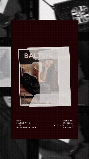 gif présentant toute l'identite visuelle, le design du site internet et les packagins de Baltine Paris