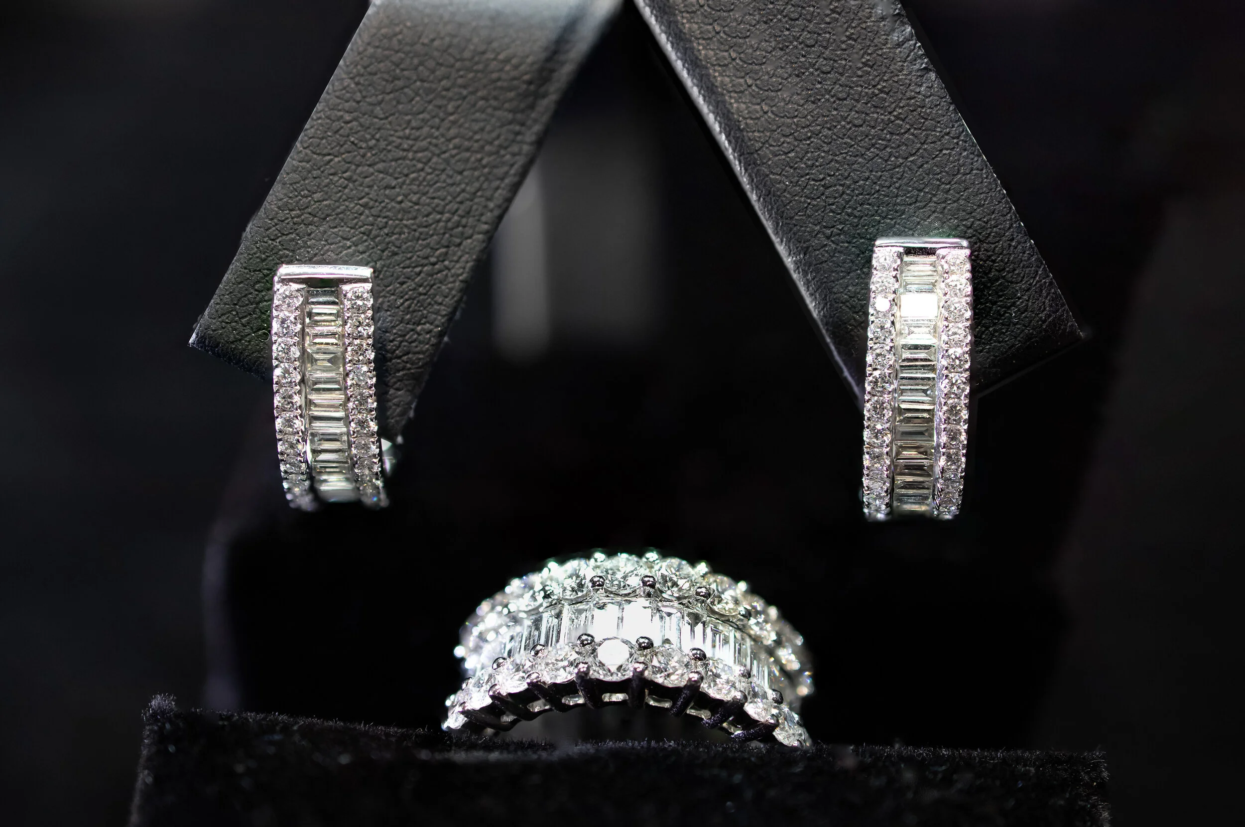  Diamond Earring pair with Matching Ring 