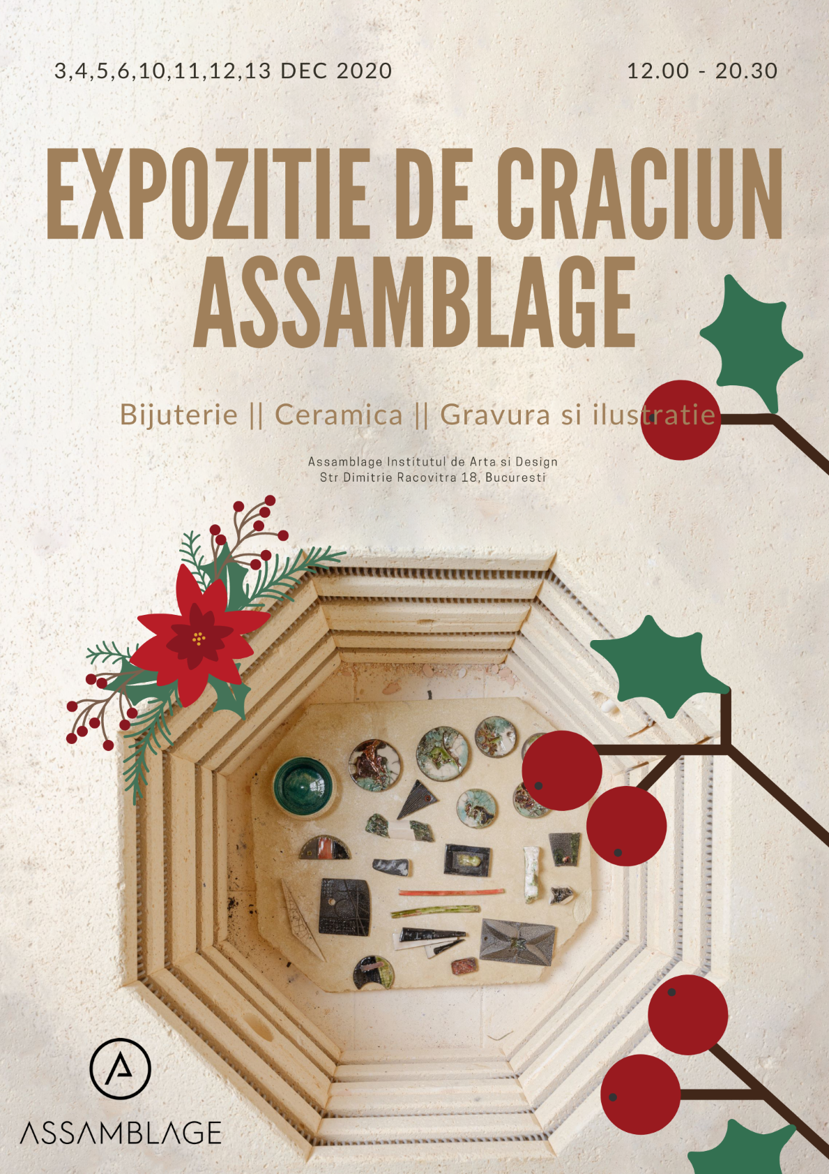 Expoziție de Crăciun Assamblage Institutul de Artă și Design Bijuterie || Ceramică || Gravură și Ilustrație