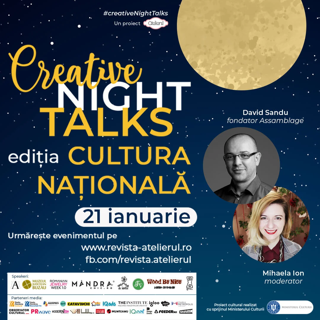 Creative Night Talks – ediția Cultura Națională va avea  loc online, pe 21 ianuarie