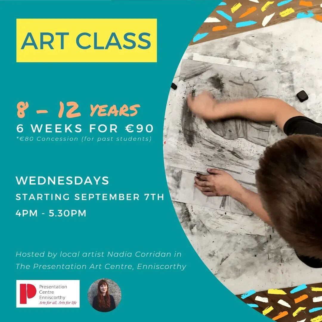 Well summer felt like it just flew by! Hard to believe September starts this week 👀

Next Wednesday 7th, I will be back teaching my weekly art classes for kids aged 8-12 in The Presentation Art Centre in Enniscorthy 🎨

All my past students have alr