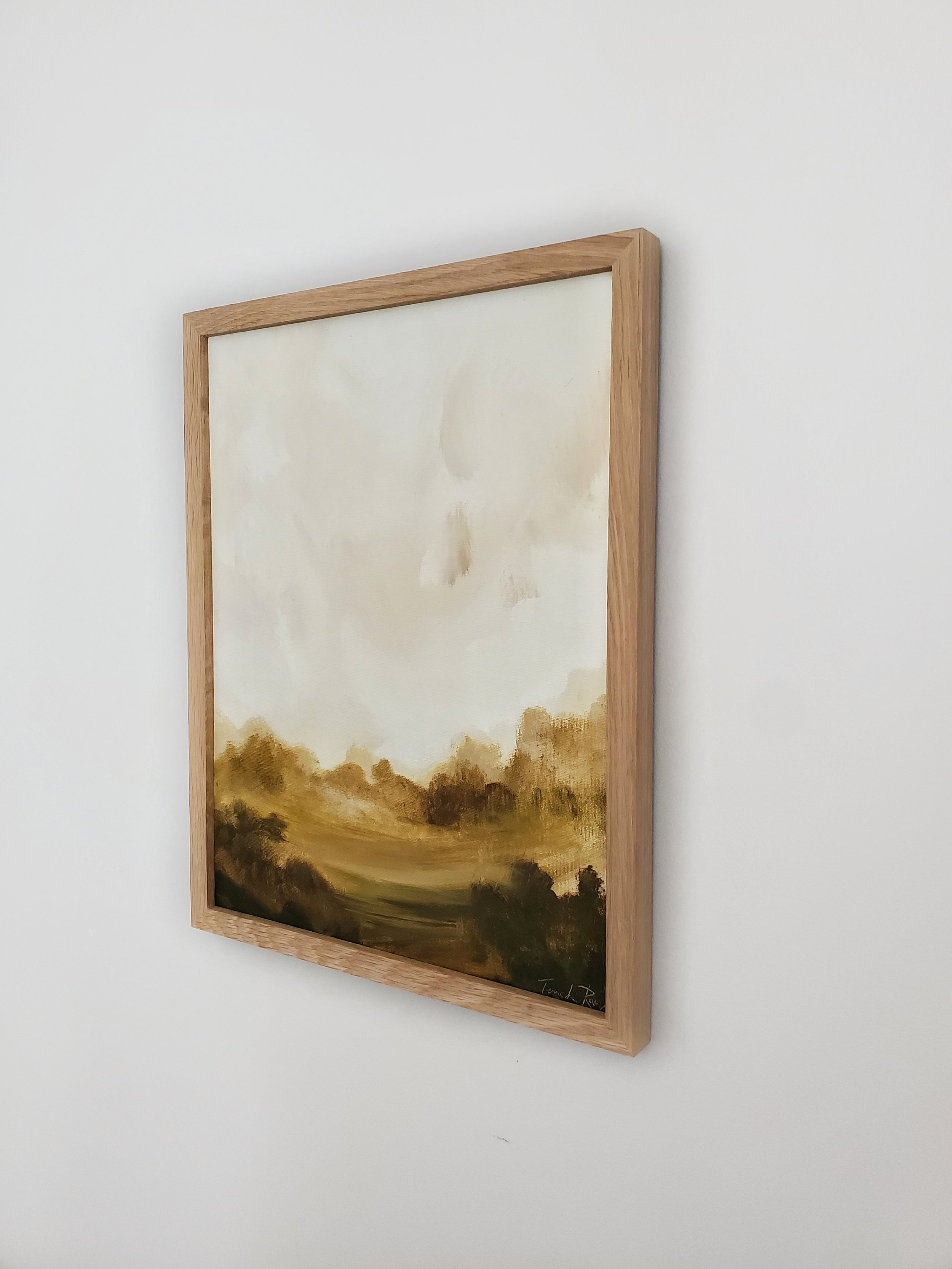 Original Abstract Landscape Painting in Natural Oak Wood Frame.jpeg