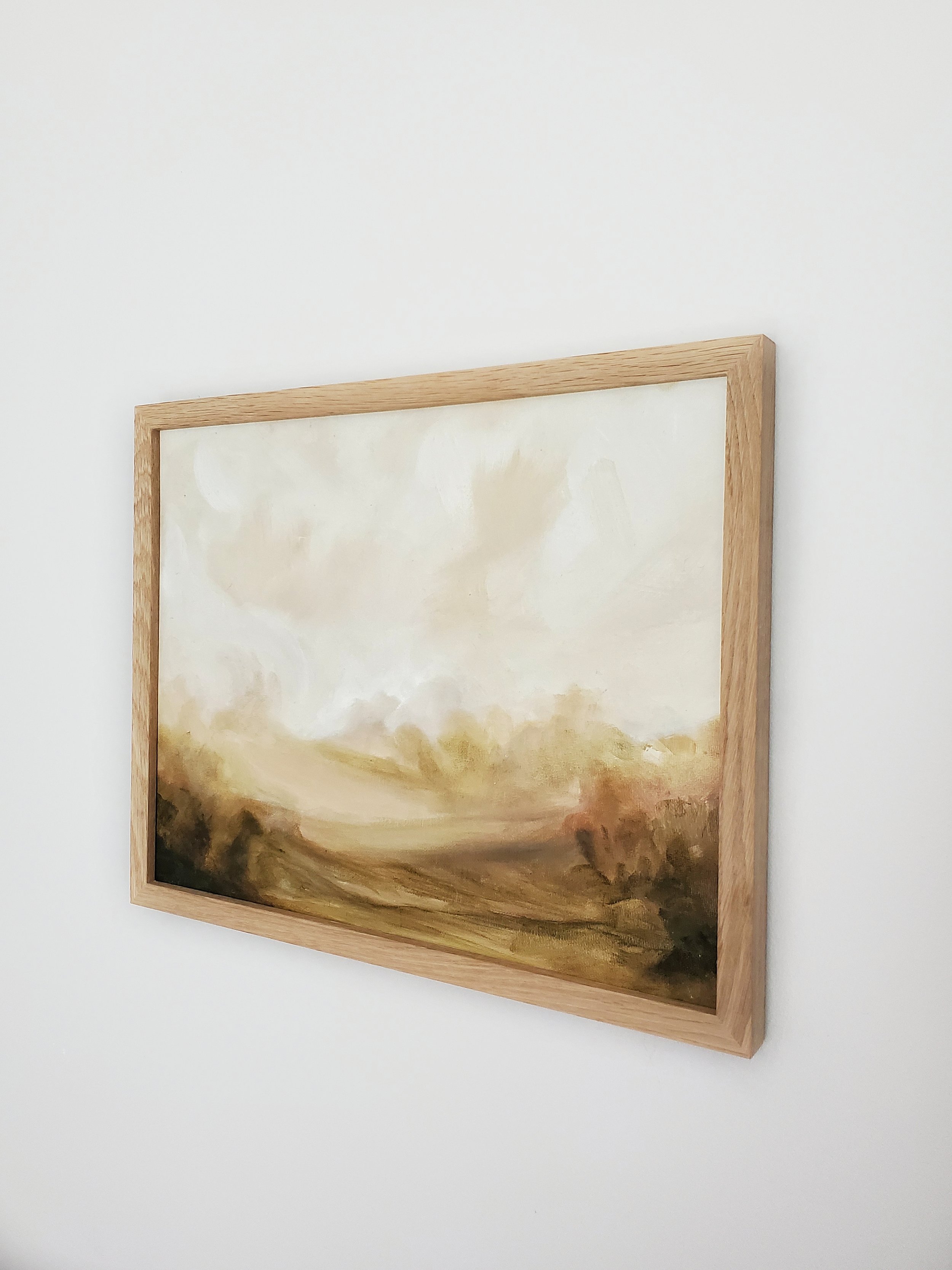 Neutral Landscape Painting in oak wood frame.jpeg